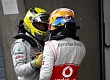 Гран При Китая  2012 г  воскресенье 15 апреля  победитель гонки Нико Росберг Mercedes AMG Petronas и Льюис Хэмилтон Vodafone McLaren Mercedes