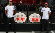 Гран При Италии 2012 г. Пятница 7 сентября вторая практика Дженсон Баттон и Льюис Хэмилтон Vodafone McLaren Mercedes