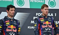 Гран При Малайзии 2013г. Воскресенье 24 марта гонка Марк Уэббер и Себастьян Феттель Red Bull Racing