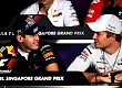 Гран При Сингапура 2011г Четверг Себастьян Феттель Red Bull Racing и Нико Росберг  Mercedes GP Petronas F1 Team