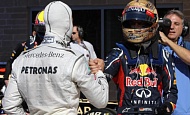 Гран При США 2012 г. Суббота 17 ноября квалификация Михаэль Шумахер Mercedes AMG Petronas и Себастьян Феттель Red Bull Racing