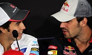 Гран При Канады 2012 г четверг 7 июня  Серхио Перес Sauber F1 Team и  Жан-Эрик Вернь Scuderia Toro Rosso