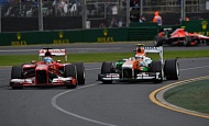 Гран При Австралии 2013г. Воскресенье 17 марта гонка Фернандо Алонсо Scuderia Ferrari и Андриан Сутиль Sahara Force India F1 Team
