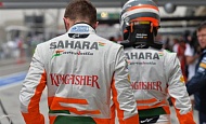 Гран При Бахрейна 2013г. Суббота 20 апреля третья практика Пол ди Реста и Андриан Сутиль Sahara Force India F1 Team