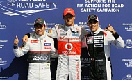 Гран При Бельгии 2012 г. Суббота 1 сентября квалификация  Камуи Кобаяси  Sauber F1 Team, Дженсон Баттон Vodafone McLaren Mercedes и Пастор Мальдонадо Williams F1 Team