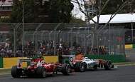 Гран При Австралии 2013г. Воскресенье 17 марта гонка Фелипе Масса Scuderia Ferrari и Андриан Сутиль Sahara Force India F1 Team