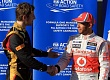 Гран При Австралии 2012 суббота 17  марта Ромэн Грожан Lotus F1 Team и Льюис Хэмилтон Vodafone McLaren Mercedes