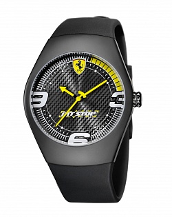 Часы Pit Stop, carbon, yellow